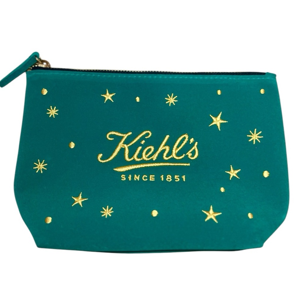 Kiehl’s Velvet Pouch Makeup Cosmetic Case Bag Green - Picture 3 of 14